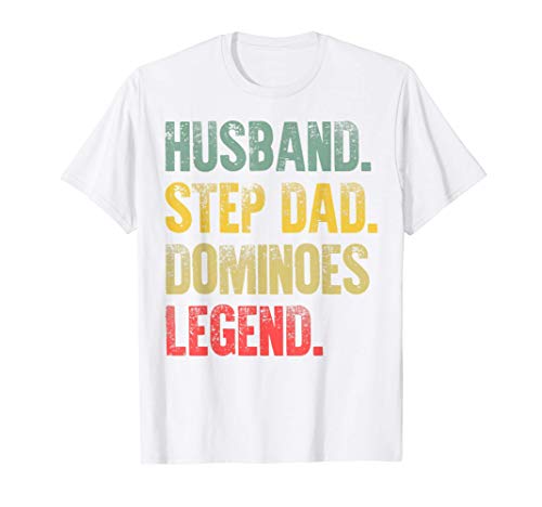 Funny Vintage Shirt Husband Step Dad Dominoes Legend Gift Camiseta