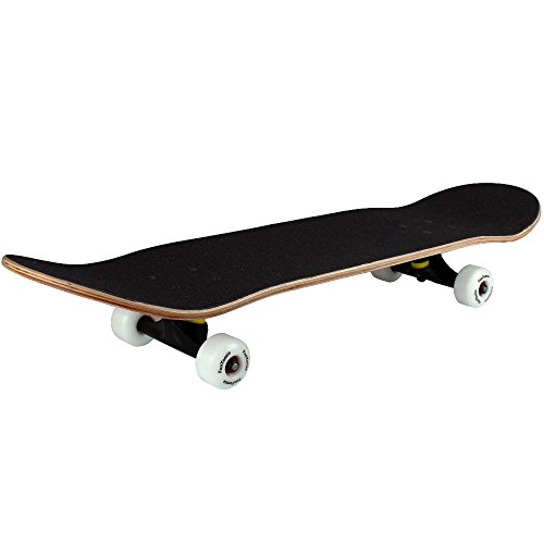 FunTomia® Skateboard monopatín rodamientos Mach1® y Rodillos de dureza 100A - Hecho con 7 Capas de Madera 100% Arce Canadiense (Verde/cráneo)