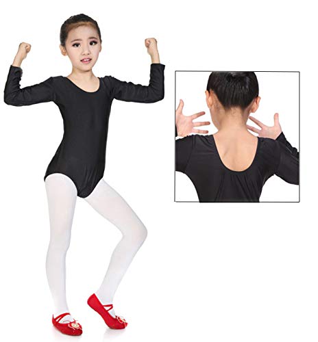 furein Maillot de Danza Ballet Gimnasia Leotardo Body Clásico Elástico para Niña de Manga Larga Cuello Redondo (8 años, Negro) furein Maillot de Danza Ballet Gimnasia Leotardo Body Clásico Elástico para Niña de Manga Larga Cuello Redondo (8 años, Negro)