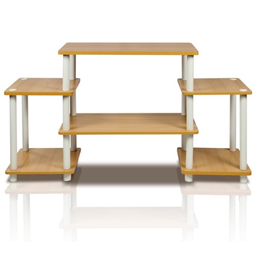 Furinno Turn-N-Tube No Tools Entertainment Center, Beech/White Furinno Turn-N-Tube No Tools Entertainment Center, Beech/White