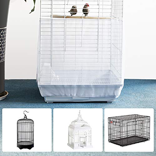 FurPaw Funda para Jaula Pajaro Cubierta de Malla para Jaula Aves Suave Blanco Ajustable Protector Falda Jaula (Longitud máxima 76,3in, Ancho 12,2in) FurPaw Funda para Jaula Pajaro Cubierta de Malla para Jaula Aves Suave Blanco Ajustable Protector Falda Jaula (Longitud máxima 76,3in, Ancho 12,2in)
