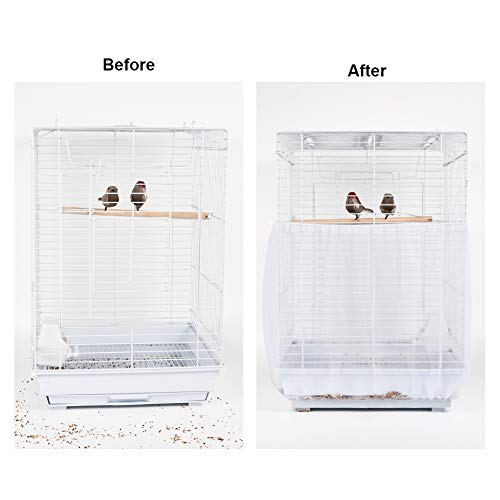 FurPaw Funda para Jaula Pajaro Cubierta de Malla para Jaula Aves Suave Blanco Ajustable Protector Falda Jaula (Longitud máxima 76,3in, Ancho 12,2in) FurPaw Funda para Jaula Pajaro Cubierta de Malla para Jaula Aves Suave Blanco Ajustable Protector Falda Jaula (Longitud máxima 76,3in, Ancho 12,2in)
