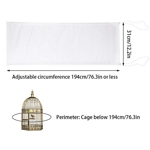 FurPaw Funda para Jaula Pajaro Cubierta de Malla para Jaula Aves Suave Blanco Ajustable Protector Falda Jaula (Longitud máxima 76,3in, Ancho 12,2in) FurPaw Funda para Jaula Pajaro Cubierta de Malla para Jaula Aves Suave Blanco Ajustable Protector Falda Jaula (Longitud máxima 76,3in, Ancho 12,2in)