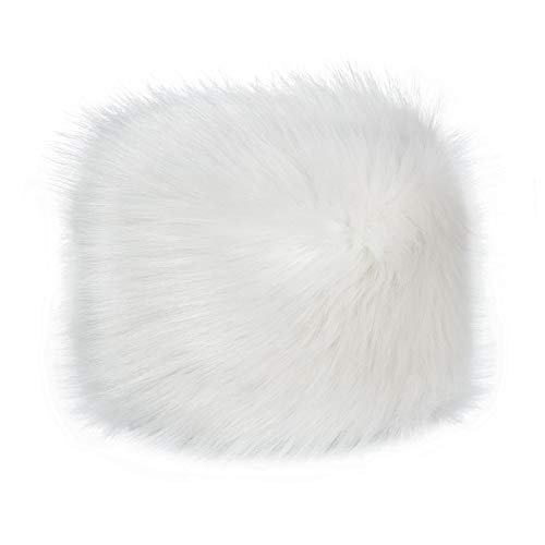 Futrzane Gorro de Mujer de Piel Cossack en Estilo Ruso (M, Blanco)