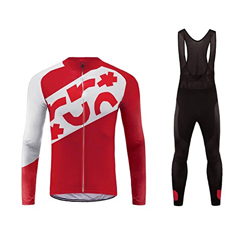 Future Sports UGLYFROG Bike Wear Maillot de Ciclismo Hombre 3D Cojín Conjunto Bicicleta de Montaña Ropa+Pantalones Culote de Ciclista Largo Transpirable y Elástico para Primavera