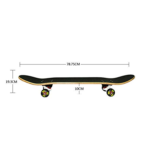 FUULI Tabla de Skate Completa Patín de Arce Longboards Madera para Adolescentes Adultos Principiantes Muchachos de Las Muchachas niños,10 FUULI Tabla de Skate Completa Patín de Arce Longboards Madera para Adolescentes Adultos Principiantes Muchachos de Las Muchachas niños,10