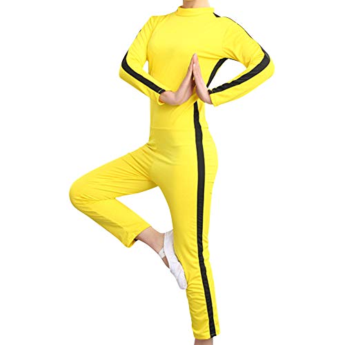 Fuyingda Ropa Deportiva Unisex Niños Adultos Artes Marciales Chándales Cosplay - Amarillo Chino Kung Fu Jumpsuit Lucha Película Equipo de película