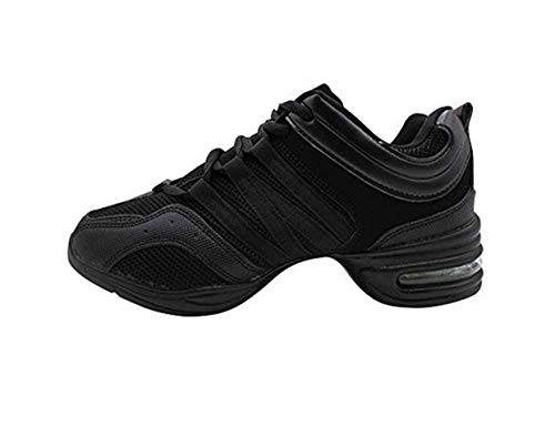 Fuyingda Zapatos de Jazz Negros Estilo de Mujer - Zapatos de Baile salón de Banquetes al Aire Libre Zapatos de Baile Latino Zapatillas de Deporte Moda Cordones Respirables Danza contemporánea Ocio