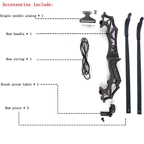 FWL Arco recurvado, de aleación de magnesio y el túnel de Viento diseñado para Adultos Principiantes Outdoor Training Ejercicios de Tiro 30 40 Libras Kit Arco Desmontaje,40lb