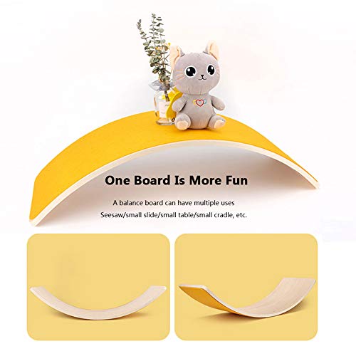 FXQIN Tabla De Equilibrio De Madera Natural, Tabla De Oscilación, Juguete Mecedora, Tabla Curva De Los Niños, Wobbel Board para Niños, Pequeños, Niños, Adolescentes, Adultos, Cargar 100 kg FXQIN Tabla De Equilibrio De Madera Natural, Tabla De Oscilación, Juguete Mecedora, Tabla Curva De Los Niños, Wobbel Board para Niños, Pequeños, Niños, Adolescentes, Adultos, Cargar 100 kg
