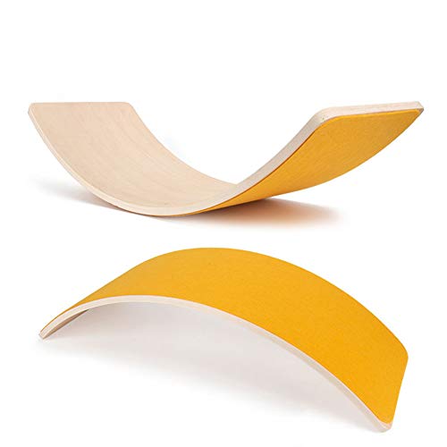 FXQIN Tabla De Equilibrio De Madera Natural, Tabla De Oscilación, Juguete Mecedora, Tabla Curva De Los Niños, Wobbel Board para Niños, Pequeños, Niños, Adolescentes, Adultos, Cargar 100 kg FXQIN Tabla De Equilibrio De Madera Natural, Tabla De Oscilación, Juguete Mecedora, Tabla Curva De Los Niños, Wobbel Board para Niños, Pequeños, Niños, Adolescentes, Adultos, Cargar 100 kg