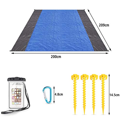 Fyore Alfombra de Playa Esterilla Playa Manta Picnic Impermeable Manta de Picnic con 4 Estaca Fijo Alfombra de Picnic para la Playa Acampar Picnic y Otra Actividad al Aire Libre 210x200cm Fyore Alfombra de Playa Esterilla Playa Manta Picnic Impermeable Manta de Picnic con 4 Estaca Fijo Alfombra de Picnic para la Playa Acampar Picnic y Otra Actividad al Aire Libre 210x200cm