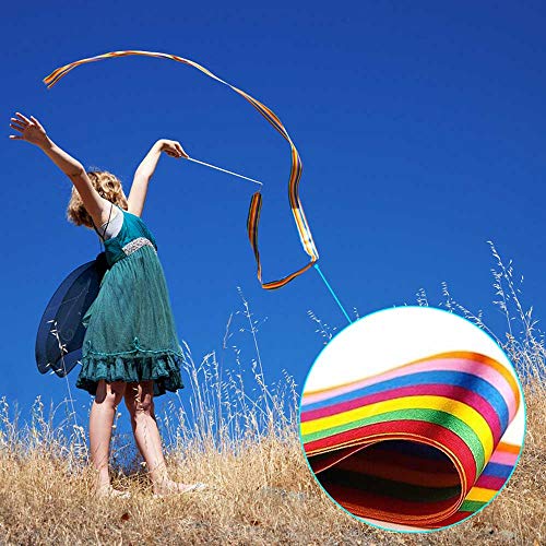 FYSL 4 Piezas 2 metros cintas de danza Gimnasias Rítmicas Intenso Cinta, Baton Twirling Wands on Sticks for Kids Artistic Dancing FYSL 4 Piezas 2 metros cintas de danza Gimnasias Rítmicas Intenso Cinta, Baton Twirling Wands on Sticks for Kids Artistic Dancing