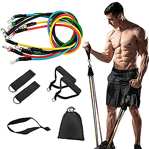 FZ FUTURE Bandas Yoga de Resistencia,Cuerda de Resistencia de Látex de Caucho Natural, Cuerda Elástica Multicolor Kit de Gym para Yoga,Fitness,Deporte,Musculación,ABS Ejercicio,Pérdida de Peso,etc.