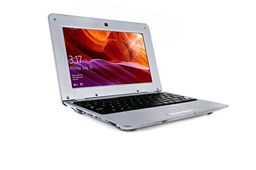 G-Anica® Netbook Ordenador portátil Android 4.4 (WIFI, 1.5GHz 512MB de RAM, 4GB de disco duro),Bolsa de ordenador portátil+Ratón+Adaptar+Tarjeta SD+Lector de tarjetas(5 PCS Accesorios) (Plata,10 inch)