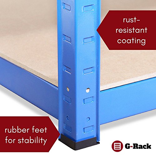 G-Rack 23 Sistema de estanterías, Acero Inoxidable con Recubrimiento de Polvo Azul, 180 x 120 x 40 cm