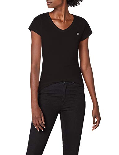 G-STAR RAW Eyben Slim V T Wmn S/s Camiseta, Negro (Black 990), 38 (Talla del fabricante: Medium) para Mujer