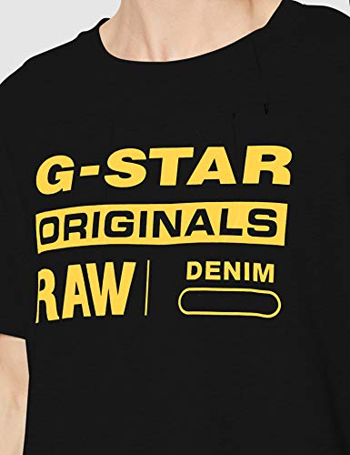 G-STAR RAW Graphic 8 Round Neck Camiseta, Negro (dk Black 6484), XXL para Hombre