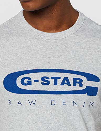 G-STAR RAW Graphic Logo 4 Camiseta, Gris, Medium (Talla del fabricante:) para Hombre