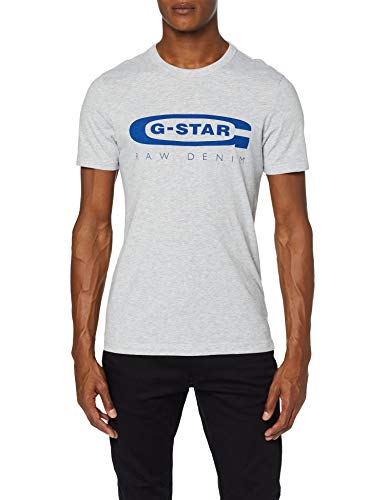 G-STAR RAW Graphic Logo 4 Camiseta, Gris, Medium (Talla del fabricante:) para Hombre