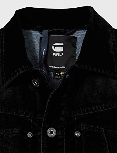 G-STAR RAW Scutar Slim Jkt Chaqueta vaquera, Black Iced Flock C478-b699, S para Hombre