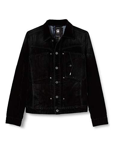 G-STAR RAW Scutar Slim Jkt Chaqueta vaquera, Black Iced Flock C478-b699, S para Hombre