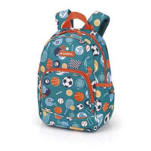 Gabol 224187 Gym Mochila Infantil, Poliéster, 8 L, Azul (Multicolor), 30 x 22 x 16 cm