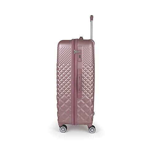 Gabol - Oporto | Maleta de Viaje Grande Dura de 52 x 77 x 30 cm con Capacidad para 94 L de Color Rosa Gabol - Oporto | Maleta de Viaje Grande Dura de 52 x 77 x 30 cm con Capacidad para 94 L de Color Rosa