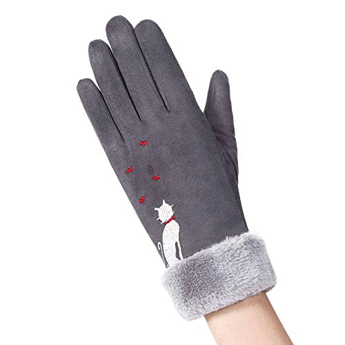 Gaddrt - Guantes de Invierno para Mujer (Lana cálida), Gris