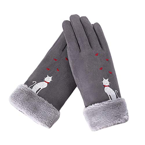 Gaddrt - Guantes de Invierno para Mujer (Lana cálida), Gris