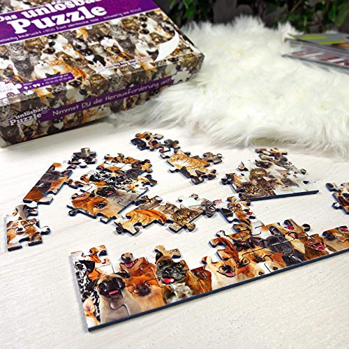 Gadget Storm Puzzle Imposible Motivo Perros y Gatos 500 Piezas Casi Idénticas por los 2 Lados Rompecabezas para Adultos y Niños Desde 9 Años