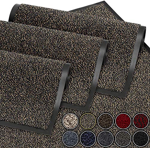 GadHome Felpudo de Entrada, Marron Gris 90x120 cm | Alfombra Exterior para Puerta, Impermeable, Lavable para Atrapar Suciedad para Recibidor|Alfombrilla Antideslizante, Pasillo, Cocina, Dormitorio