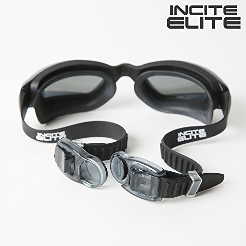 Gafas de natación con estuche protector GRATIS, clip nasal, tapones para los oídos y garantía de por vida Incluida – Desempeño Profesional, Unisex Para Adultos, Gafa de Natación con un 100% de protección UV, Espejo Anti-Vaho / Lentes de Color muy Cómodos,