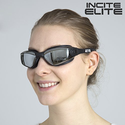 Gafas de natación con estuche protector GRATIS, clip nasal, tapones para los oídos y garantía de por vida Incluida – Desempeño Profesional, Unisex Para Adultos, Gafa de Natación con un 100% de protección UV, Espejo Anti-Vaho / Lentes de Color muy Cómodos,