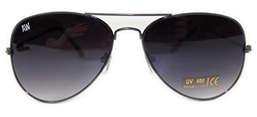 Gafas de sol aviador unisex marco de metal UV400 con manga libre