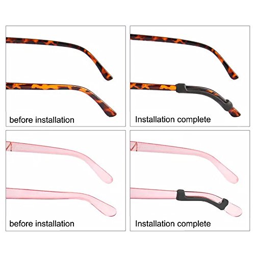 Gafas De Sol Gafas De Lectura EláStico Confort Almohadillas/Gancho, 2 Pares De Gafas De Patilla Mangas Retenedor, Titular De Suave Silicona Antideslizante Para Las Gafas (Bar2)