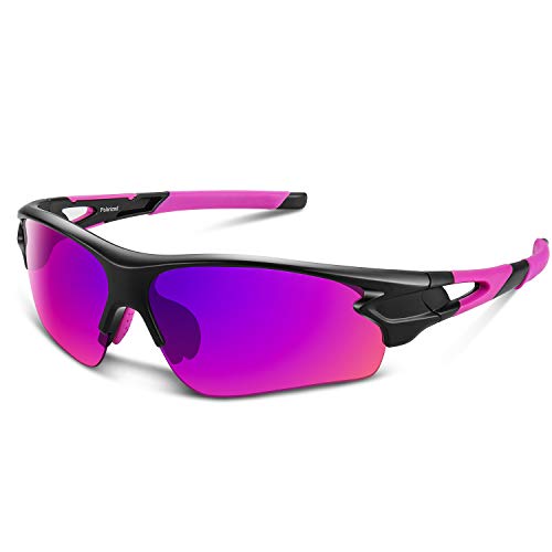 Gafas de Sol Polarizadas - Bea·CooL Gafas de Sol Deportivas Unisex Protección UV con Monturas Ligeras para Esquiando Ciclismo Carrera Surf Golf Conduciendo (Rosa)