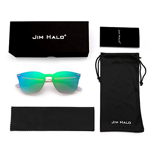 Gafas de Sol Sin Montura Una Pieza de Espejo Reflexivo Anteojos Para Hombre Mujer(Transparente Mate/Verde Espejo) Gafas de Sol Sin Montura Una Pieza de Espejo Reflexivo Anteojos Para Hombre Mujer(Transparente Mate/Verde Espejo)