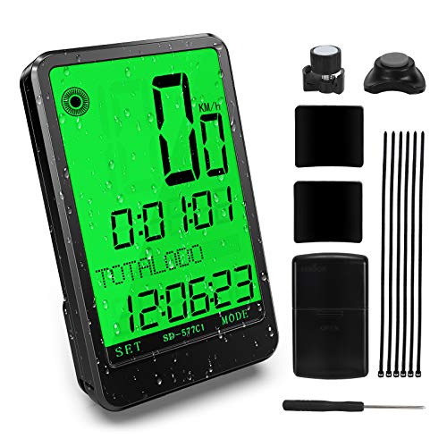 Gafild Cuentakilómetros para Bicicleta Inalámbrica, LCD Computadora de Bicicleta Impermeable Velocímetro Bici con 32 Funciones y 9 Idiomas para Seguimiento Distancia de Ciclismo Gafild Cuentakilómetros para Bicicleta Inalámbrica, LCD Computadora de Bicicleta Impermeable Velocímetro Bici con 32 Funciones y 9 Idiomas para Seguimiento Distancia de Ciclismo