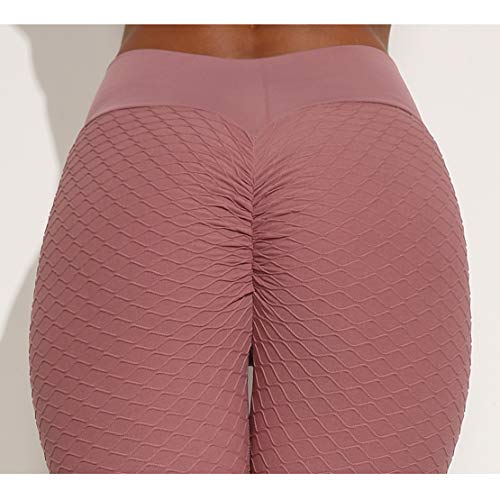 Gaga city Leggins Fitness Mujer Cintura Alta Pantalones Deporte Yoga Gym Leggins Seamless Workout Compression Leggings Rojo/S