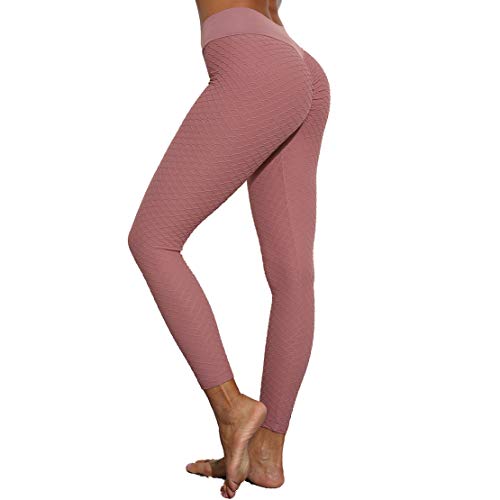Gaga city Leggins Fitness Mujer Cintura Alta Pantalones Deporte Yoga Gym Leggins Seamless Workout Compression Leggings Rojo/S