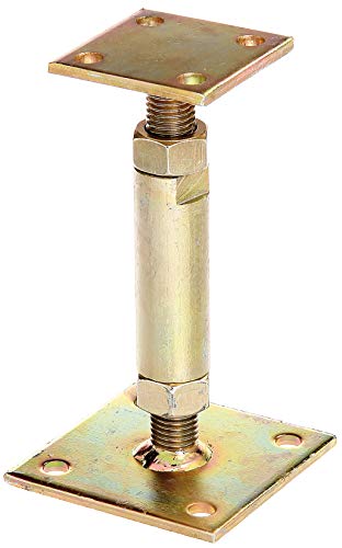 GAH-Alberts 212391 - Soporte para postes (altura regulable, atornillable, altura: 150-190 mm, metal galvanizado dorado)