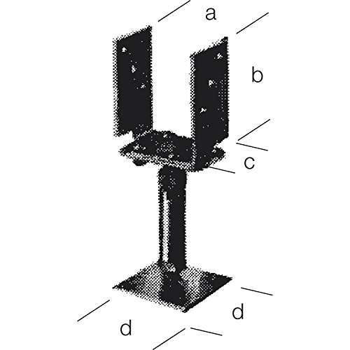 Gah-Alberts 218058 - Soporte de postes en forma de U (altura y ancho regulable, para atornillar, galvanizados)