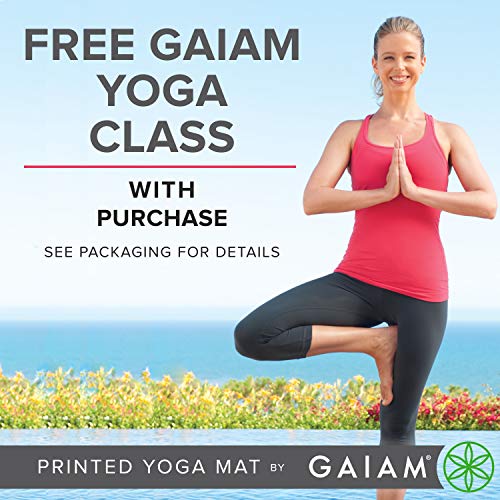 Gaiam Esterilla de yoga con impresión premium, reversible, extra gruesa, antideslizante, para todos los tipos de yoga, pilates y ejercicios de suelo, Zara Rogue, 6 mm