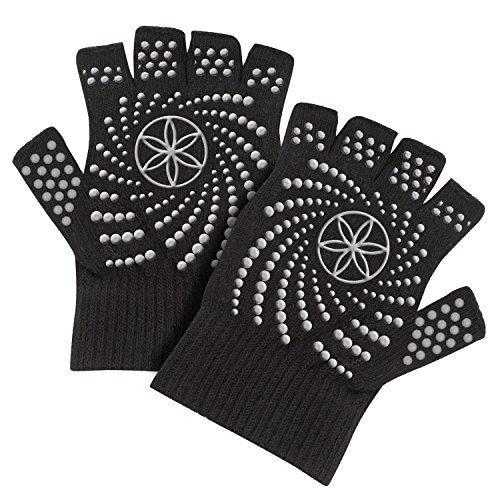 gaiam Grippy Yoga Gloves, Negro/Gris, Talla Única