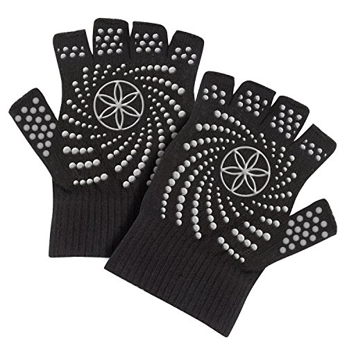 gaiam Grippy Yoga Gloves, Negro/Gris, Talla Única gaiam Grippy Yoga Gloves, Negro/Gris, Talla Única