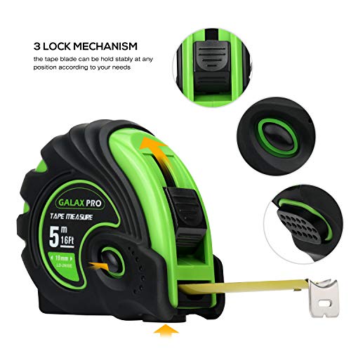 GALAX PRO Cinta métrica 5 m -Métrica/Medidas, Cinta Profesional Robusta Remachada con Clip GALAX PRO Cinta métrica 5 m -Métrica/Medidas, Cinta Profesional Robusta Remachada con Clip