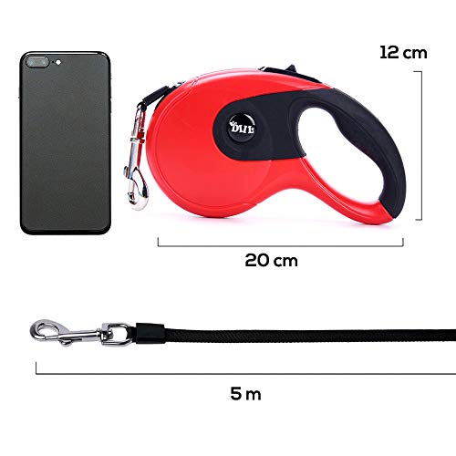 Galaxer Correa para Perros, 5M Mascota Correa Retractil de Nylon para Perro Correa Extensible con un Botón de Rotura y Bloqueo y Cómodo Agarre de la Man para Entrenar a Pie o Trotar Galaxer Correa para Perros, 5M Mascota Correa Retractil de Nylon para Perro Correa Extensible con un Botón de Rotura y Bloqueo y Cómodo Agarre de la Man para Entrenar a Pie o Trotar
