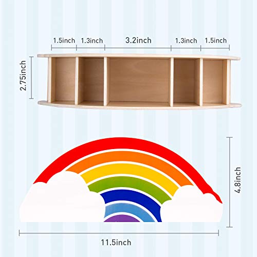 Gamenote portalápices de madera arcoíris, para mesa de niños/útiles de oficina/pincel de maquillaje/organizador escritorio/suministros para aulas (PH1)