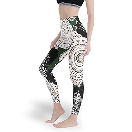 Gamoii Leggings de yoga para mujer, diseño de flores, impresión 3D, pantalones de yoga, cintura alta, de malla blanco XS